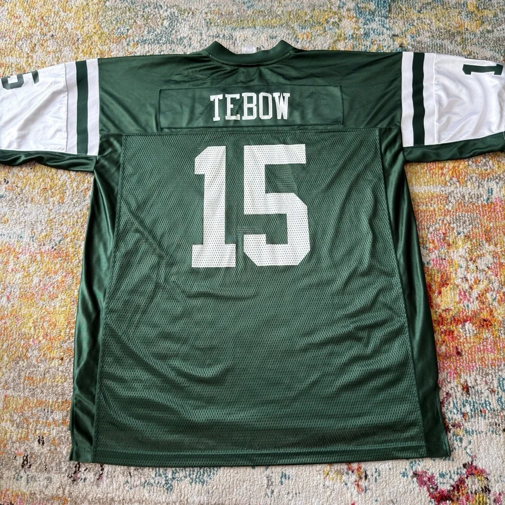 NFL Equipment New York Jets Tim Tebow #15 Jersey Green 2XL